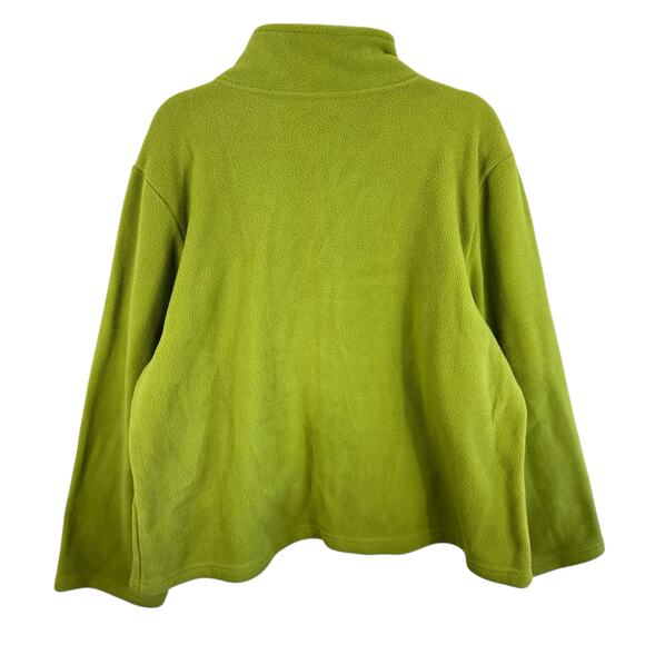 Fleet Boutique NWT Pea Green Vine Full Zip Mock Neck Fleece Jacket Size 2X - Picture 2 of 8